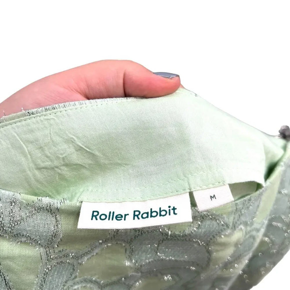 Roller Rabbit Clermont Blanche Lurex A-Line Skirt‎ in Mint Green Size Medium - Picture 7 of 9
